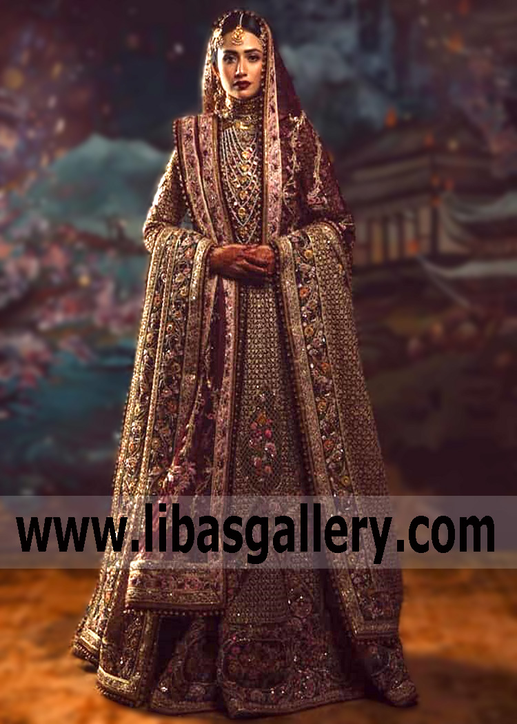 Rosewood Crocus Bridal Anarkali